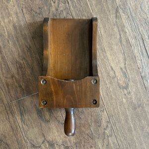 Antique Rustic Wooden Wall Candleholder